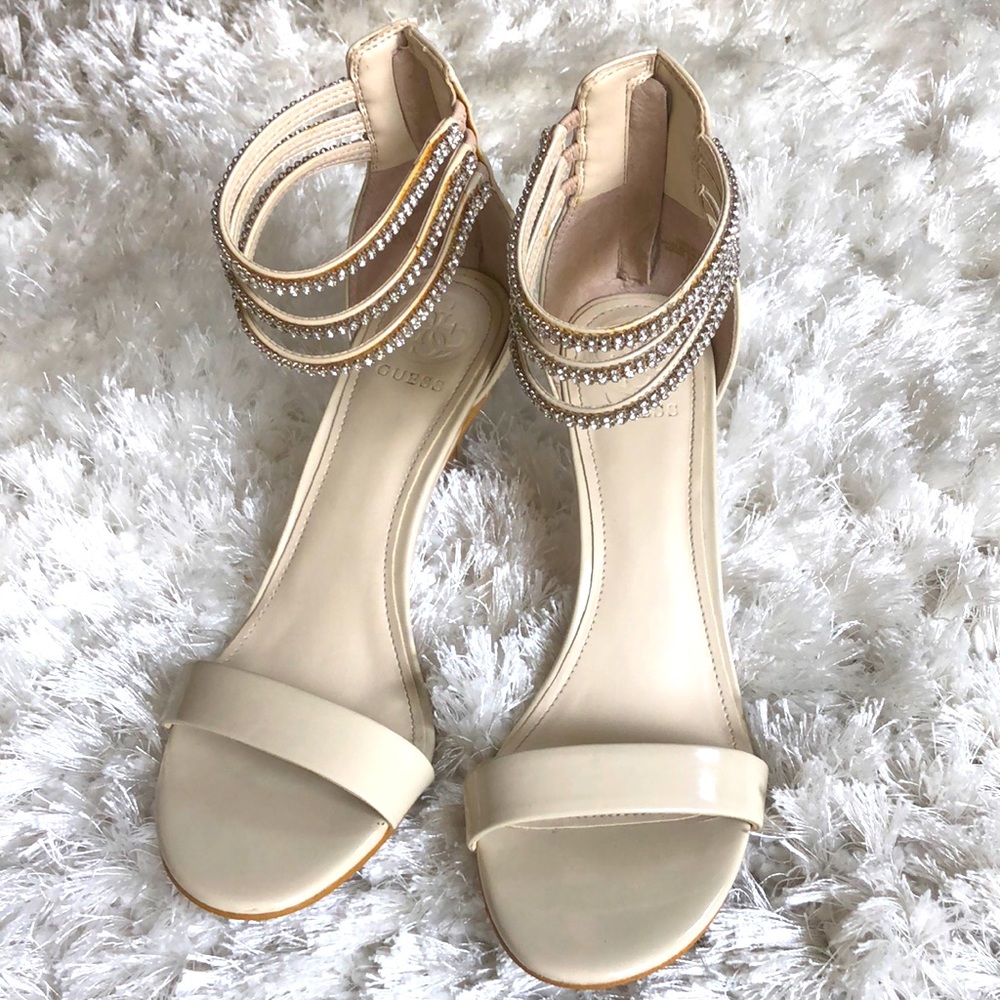 GUESS Heels with Rhinestone Ankle Accents - Size 7